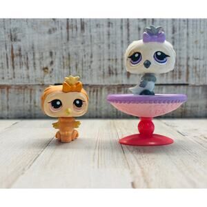 Littlest Pet Shop LPS Vintage Brown Baby Owls EUC